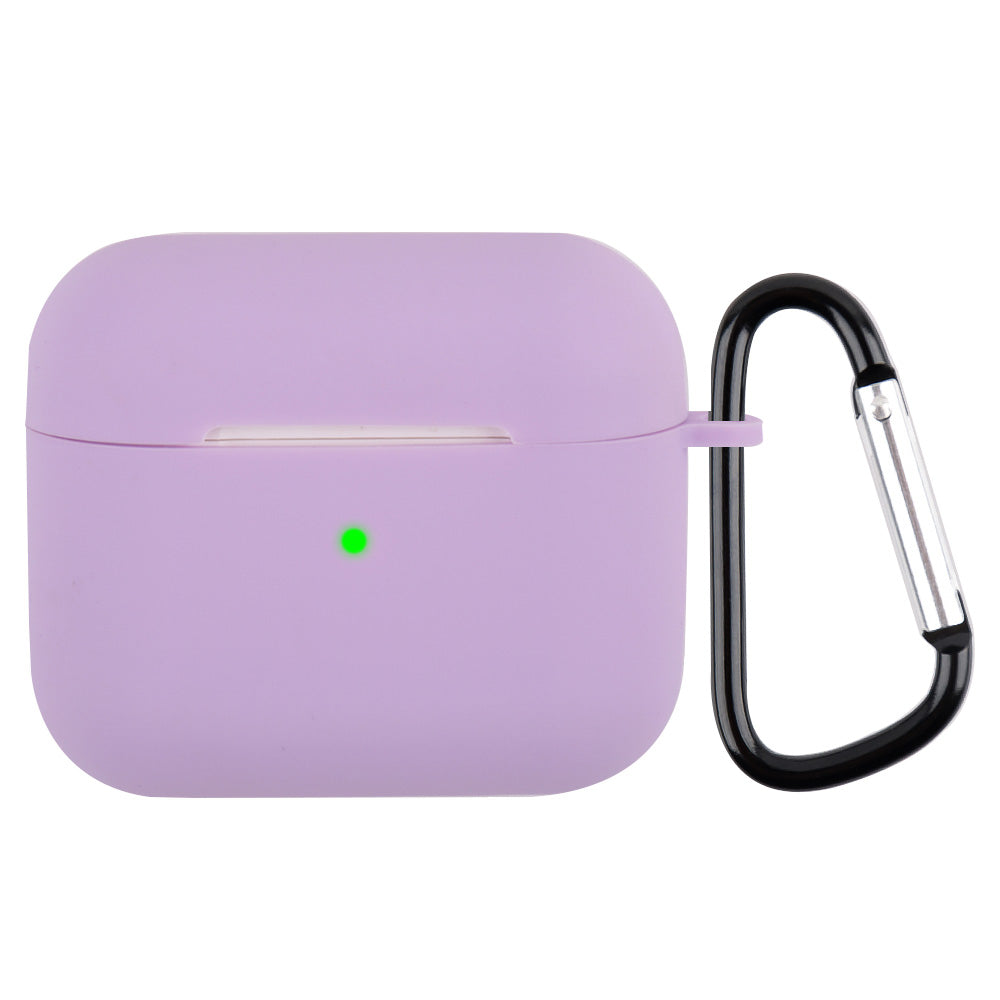 Plně ochranný silikonový kryt na sluchátka odolný proti poškrábání s karabinou pro Apple AirPods 3 Plně ochranný silikonový kryt na sluchátka odolný proti poškrábání s karabinou pro Apple AirPods 3